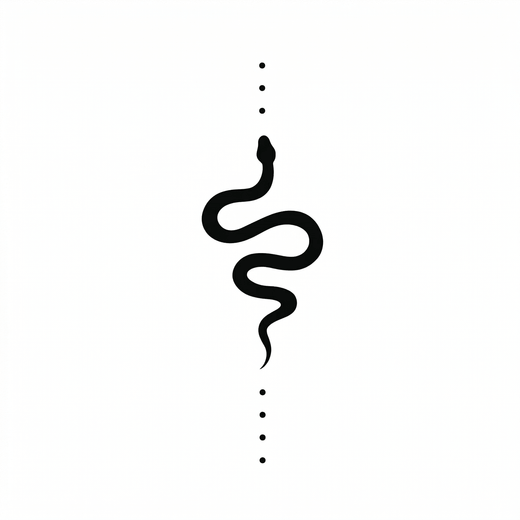Geometric snake temporary tattoo design