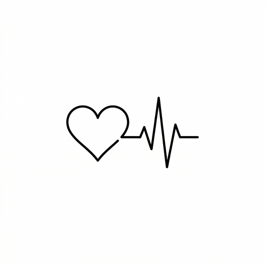 Illustrative heartbeat temporary tattoo design