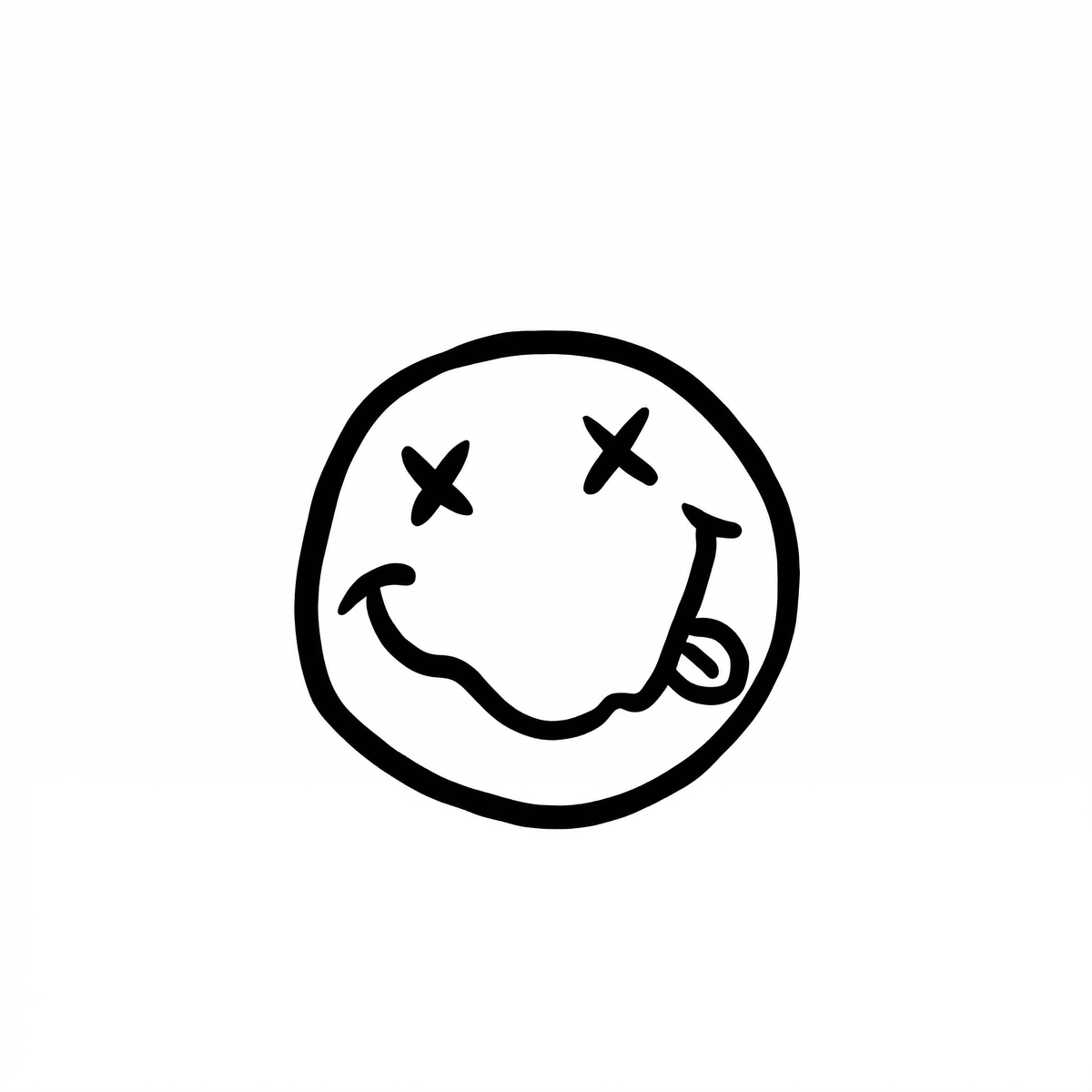 grunge doodle temporary tattoo featuring smiley face