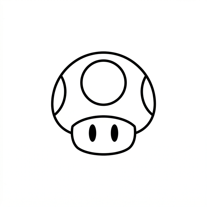 Minimal mushroom temporary tattoo design