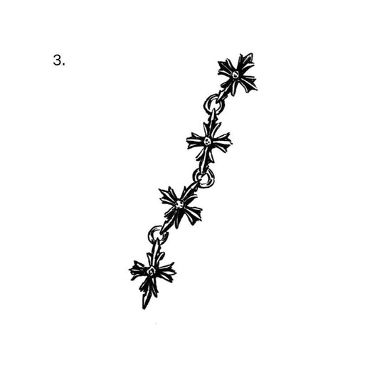 Illustrative moon temporary tattoo design