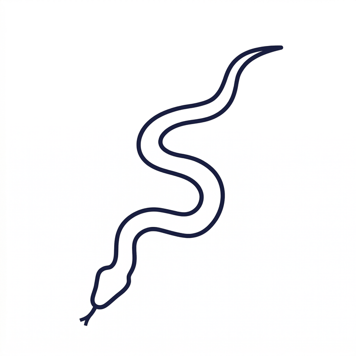 Minimal snake temporary tattoo design