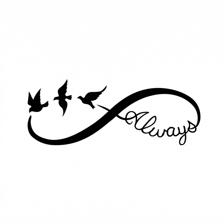 Illustrative infinity symbol temporary tattoo design