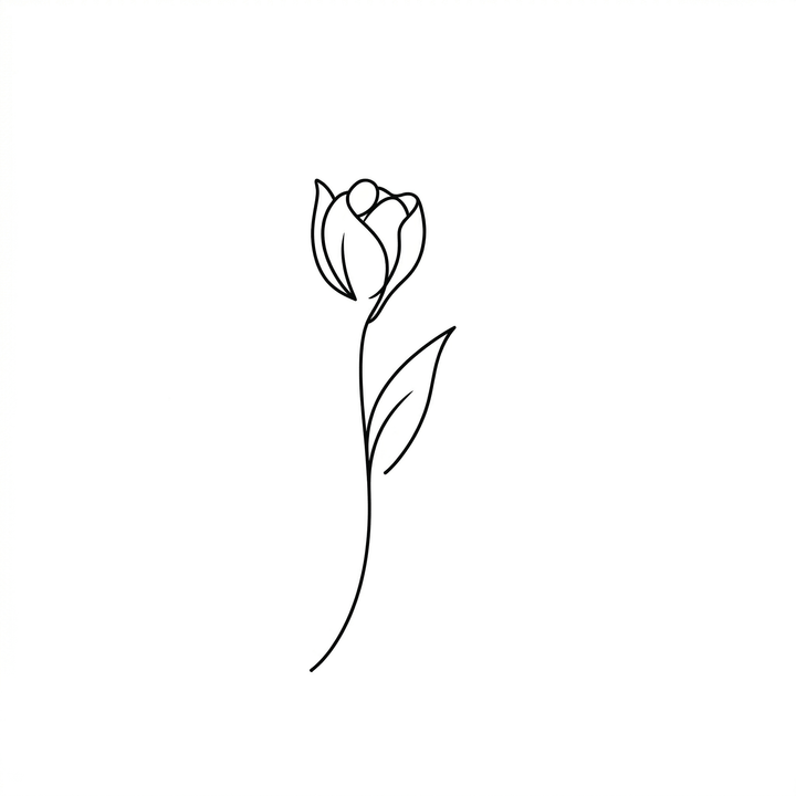 Minimal rose temporary tattoo design