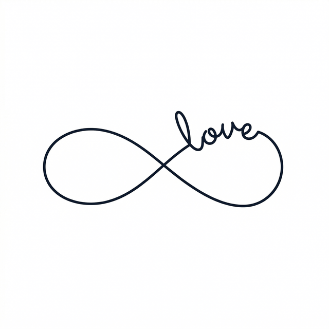 The artwork features an infinity love script.
