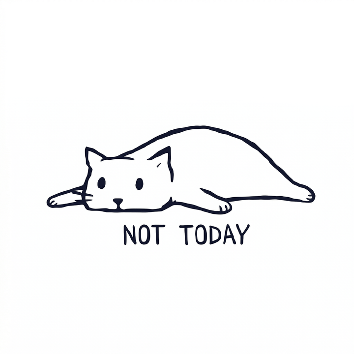 Illustrative cat temporary tattoo design