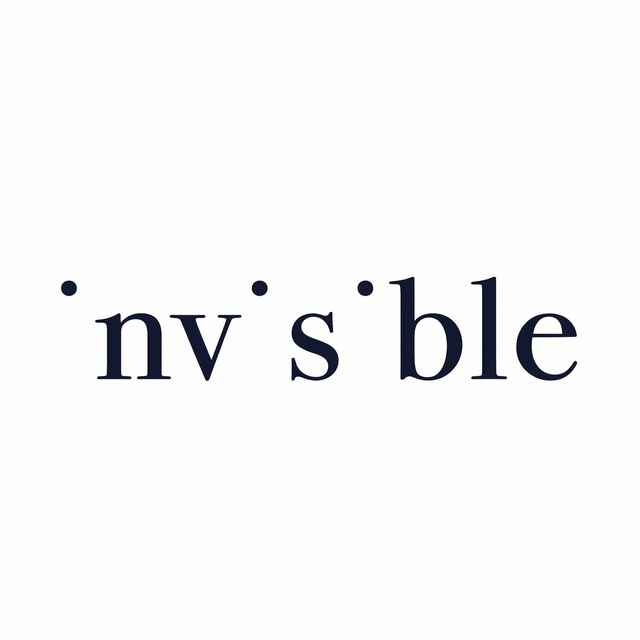 The artwork presents the visible text “invisible” as a lettering composition.