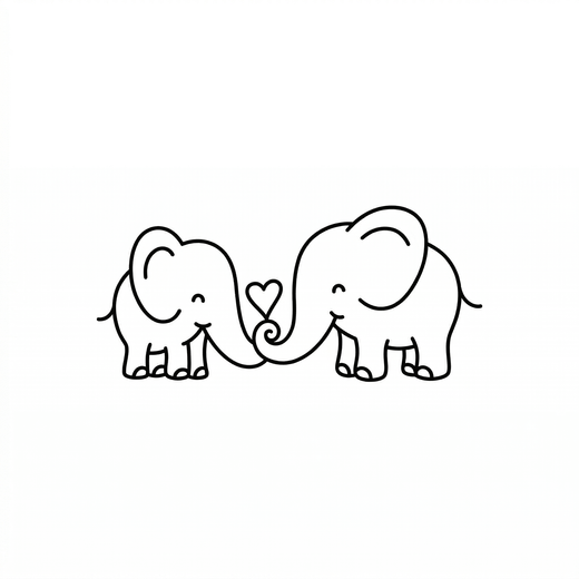 The artwork features elephants forming a heart.