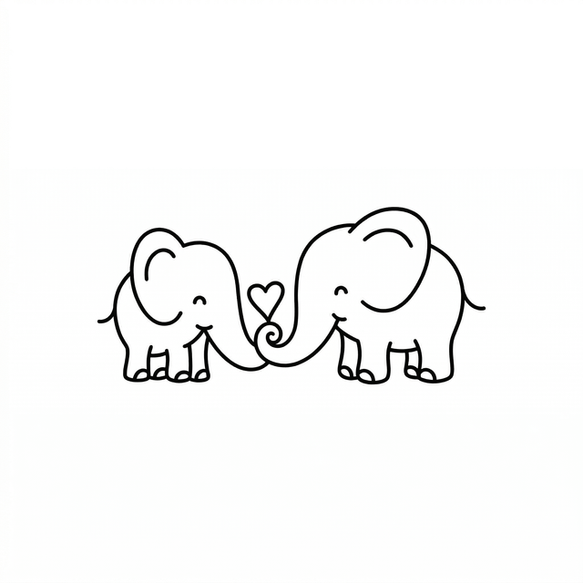 The artwork features elephants forming a heart.