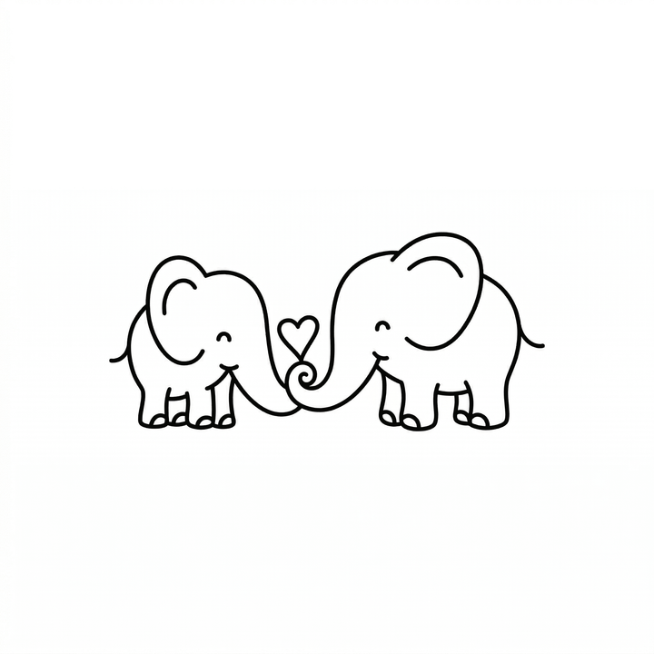 The artwork features elephants forming a heart.