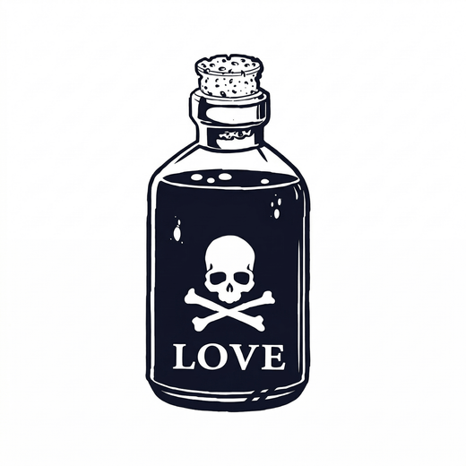Engraving bottle temporary tattoo design