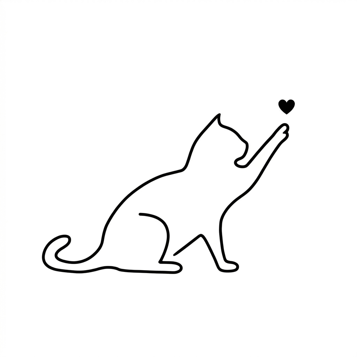 Illustrative cat temporary tattoo design
