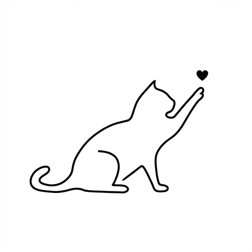 Illustrative cat temporary tattoo design