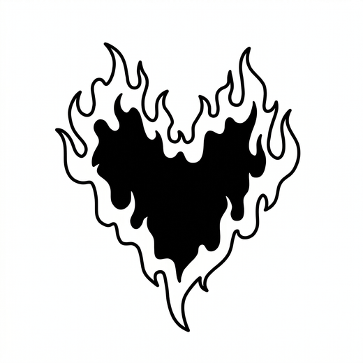 Illustrative heart temporary tattoo design