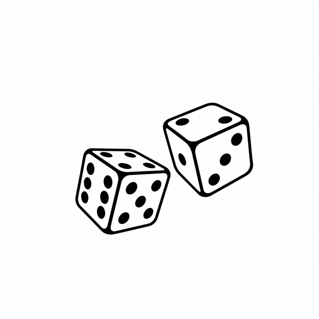 The artwork features a pair of dice.