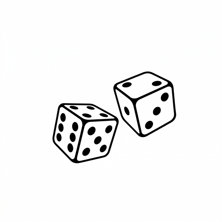 The artwork features a pair of dice.