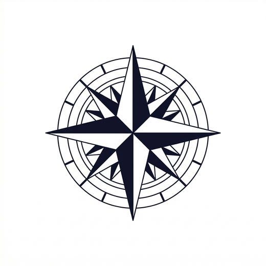 Illustrative compass temporary tattoo design