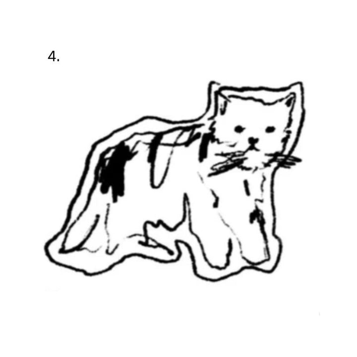 Minimal cat temporary tattoo design