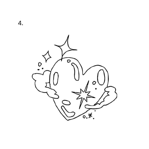 Illustrative moon temporary tattoo design