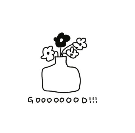 Flower Vase — Gooooood temporary tattoo with flower vase and the words “GOOOOOOOOD!!!”