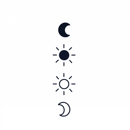 Illustrative moon temporary tattoo design