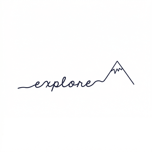 The artwork presents the visible text “explore” as a lettering composition.