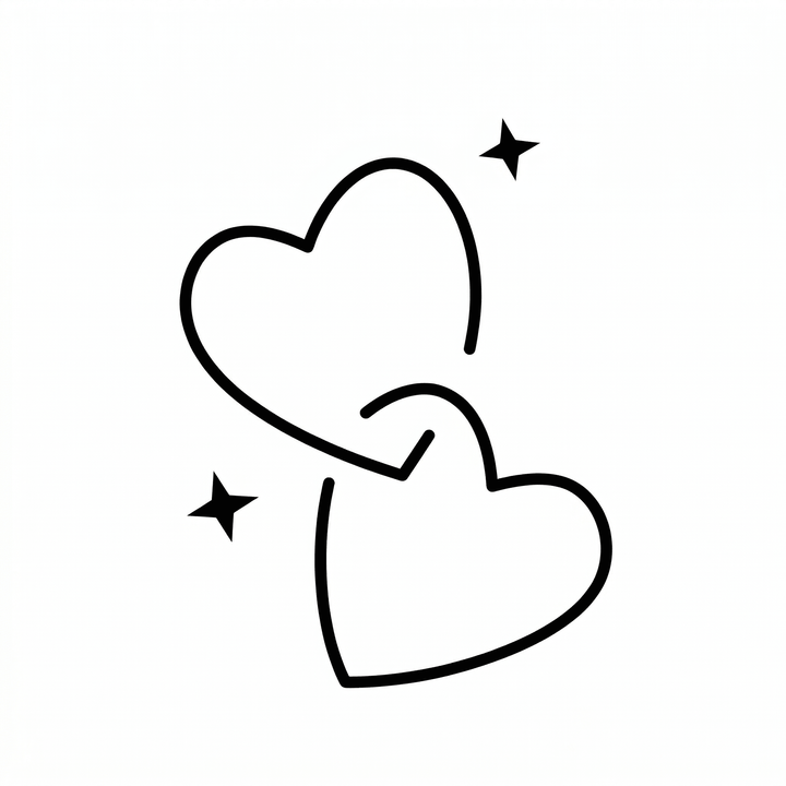 Illustrative heart temporary tattoo design
