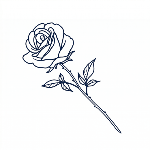 Engraving rose temporary tattoo design