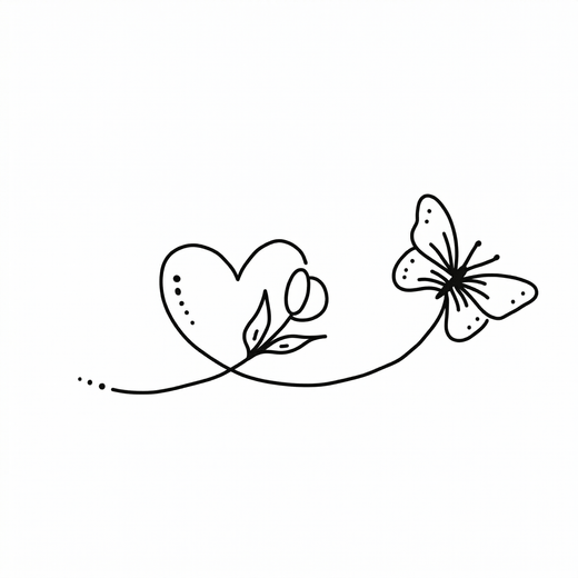 Illustrative butterfly temporary tattoo design