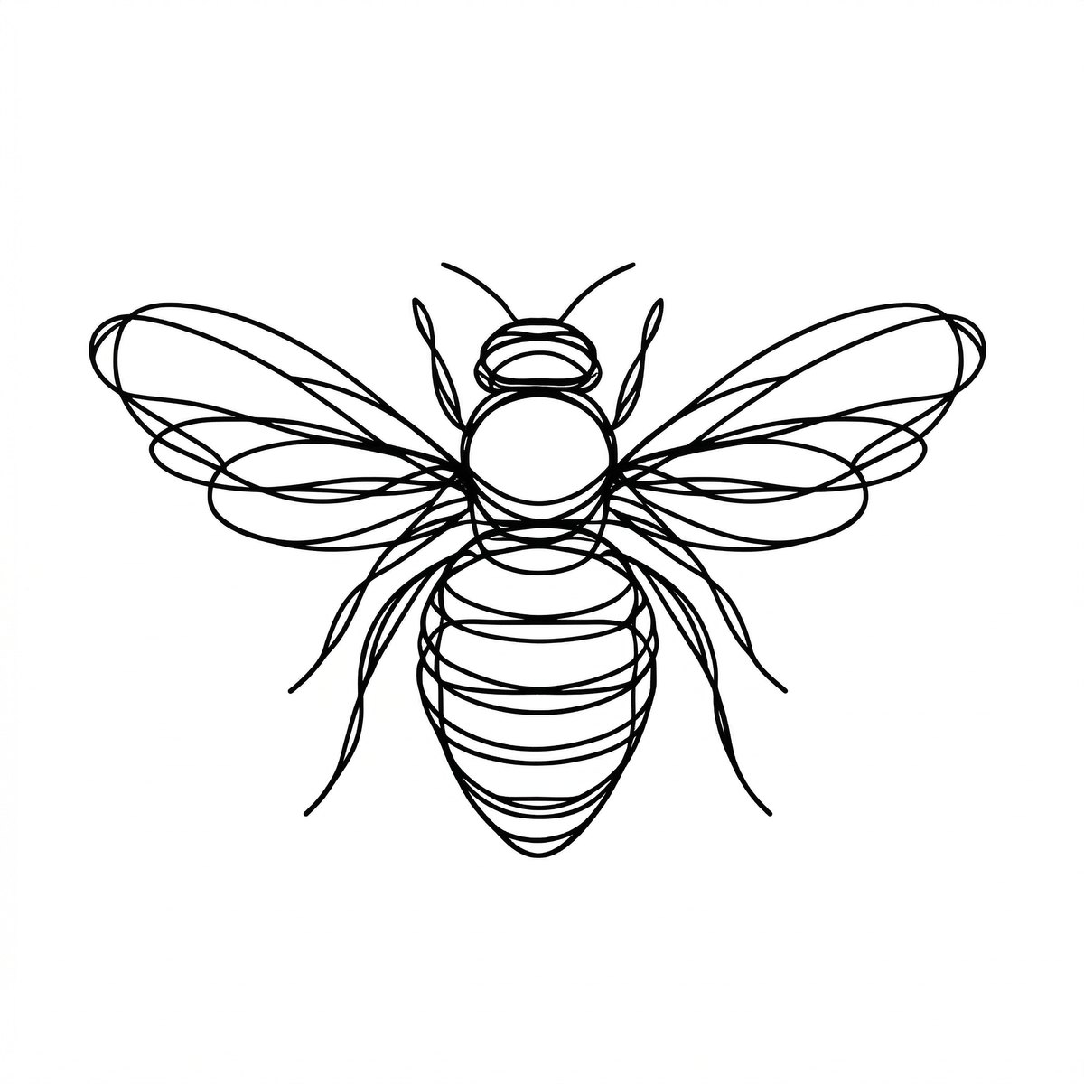 Minimal bee temporary tattoo design