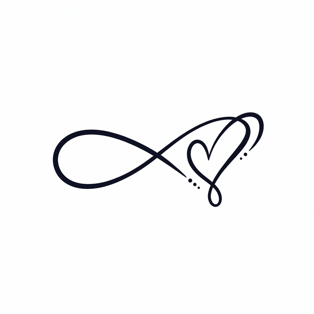 The artwork features an infinity heart symbol.