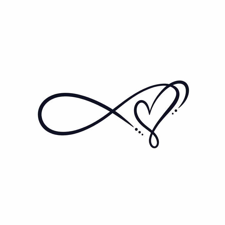 The artwork features an infinity heart symbol.