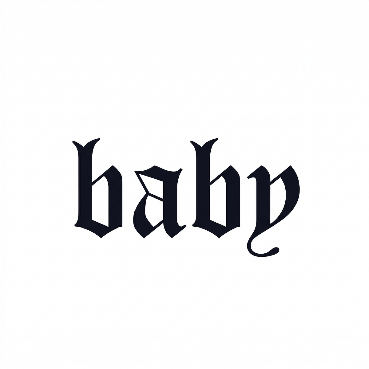 Engraving lettering temporary tattoo design