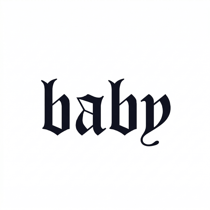 Engraving lettering temporary tattoo design