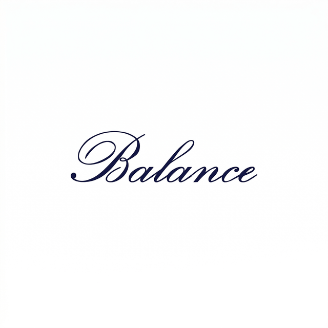The artwork presents the visible text “Balance” as a lettering composition.