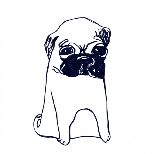 Minimal dog temporary tattoo design