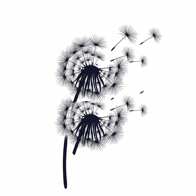 The artwork features pair of blowing dandelions.