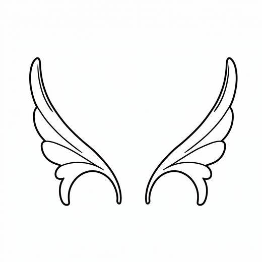 Minimal wings temporary tattoo design