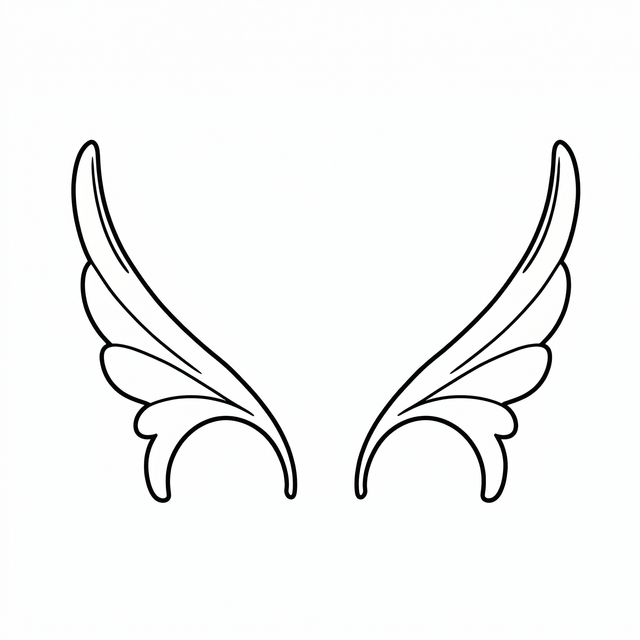 The artwork features minimal pair of angel wings.