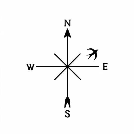 Illustrative compass temporary tattoo design