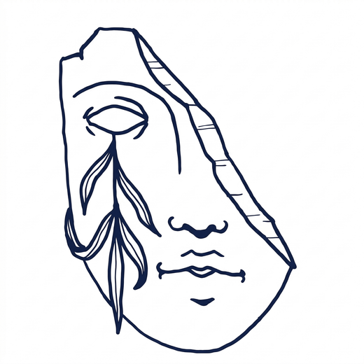Illustrative face temporary tattoo design