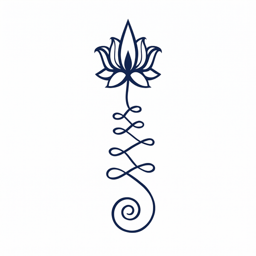 Illustrative lotus temporary tattoo design