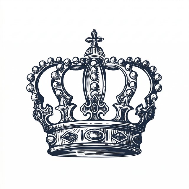 The artwork features a jeweled royal crown.