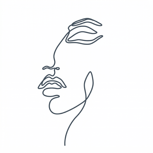 Minimal face temporary tattoo design