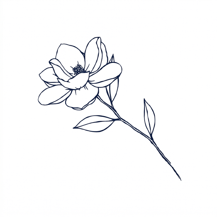 Minimal flower temporary tattoo design