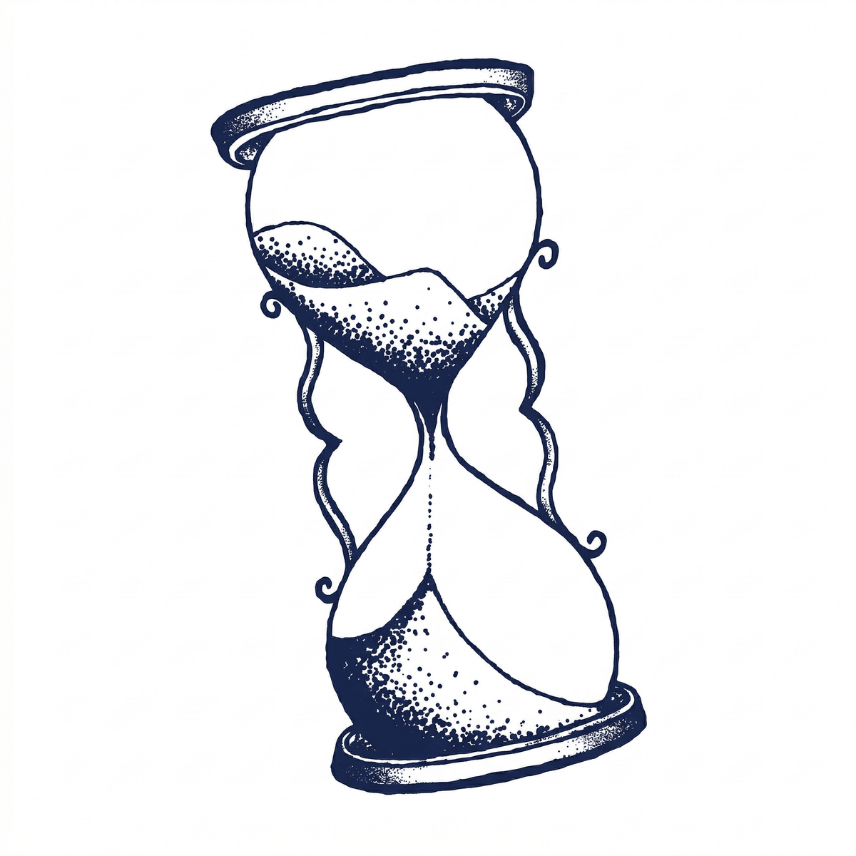 Engraving hourglass temporary tattoo design