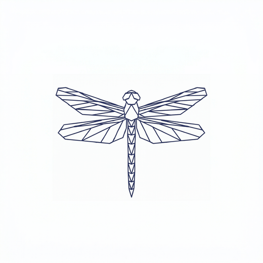 Geometric dragonfly temporary tattoo design