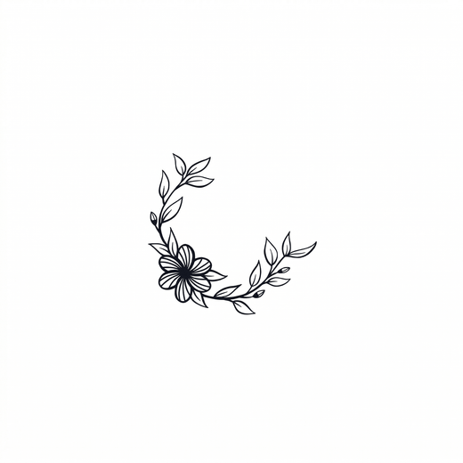 Illustrative flower temporary tattoo design