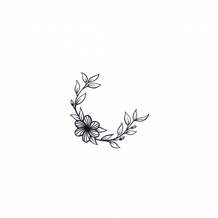 Illustrative flower temporary tattoo design