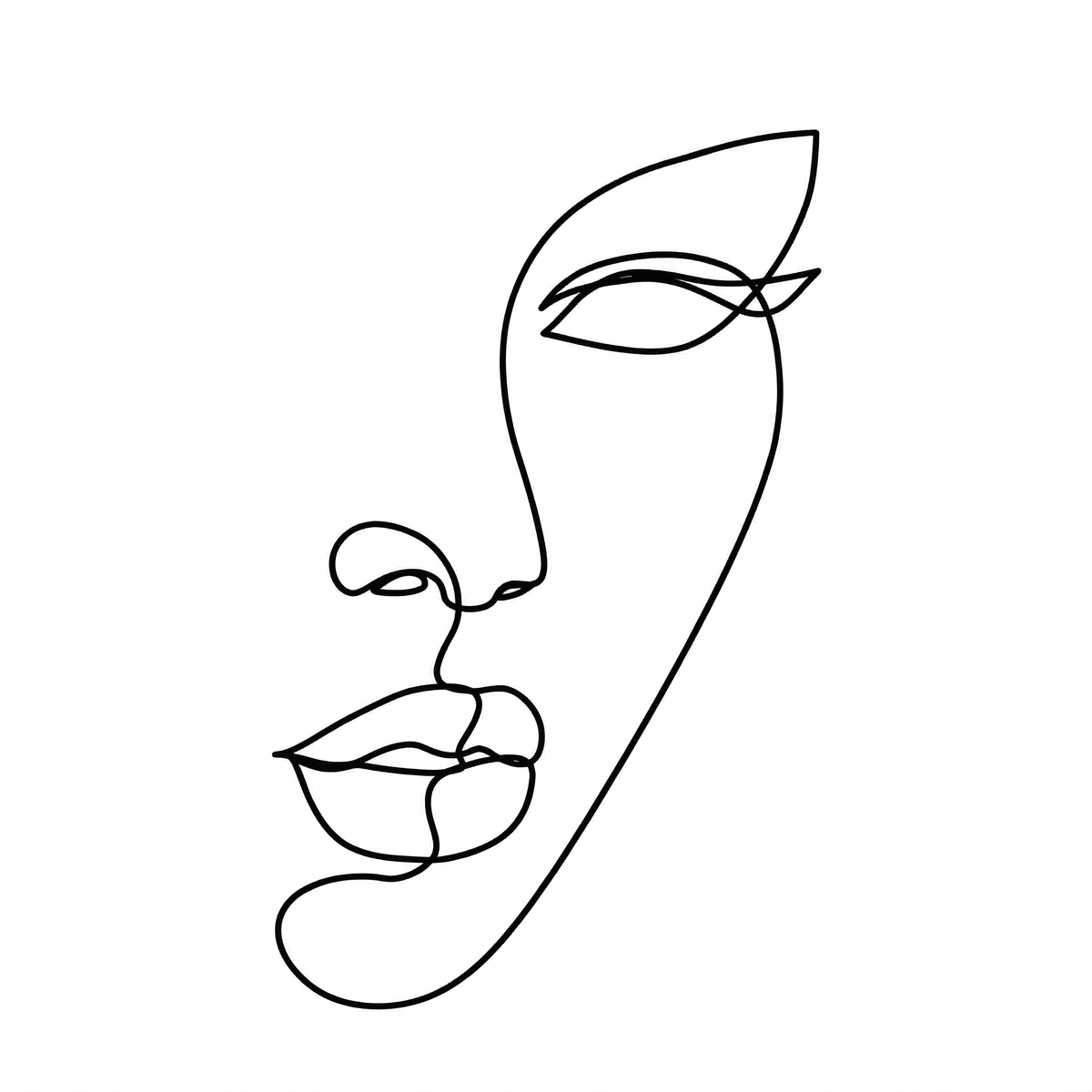 Minimal face temporary tattoo design